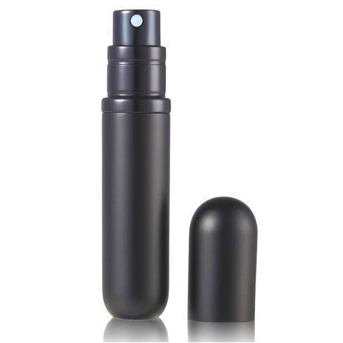 BRARIOS Refillable Portable Mini Perfume Atomizer for Travel, 5ml Luxury Empty Leakproof Pump Perfume Spray bottle Atomizer for Man and Woman (Y-Black)
