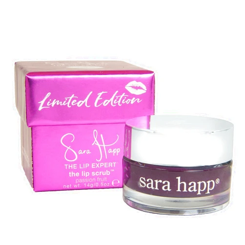 Sara Happ The Passion Fruit Lip Scrub - Gently Exfoliate, Polish, and Revitalize Dry Lips with Sugar Crystals, Jojoba, and Grape Oils. Vegan, 0.5 oz