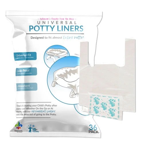 Kalencom Universal Potty Liners - Disposable Potty Liners for Toddlers - Absorbent and Leakproof - Compatible with Potette Travel Potty and Most Standard Toddler Potties - 36 Count