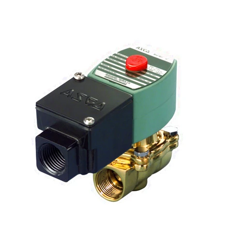 ASCO JKF8210G002-120/60,110/50 Brass Body Pilot Operated General Service Solenoid Valve, Screw Terminals, Class F, 1/2