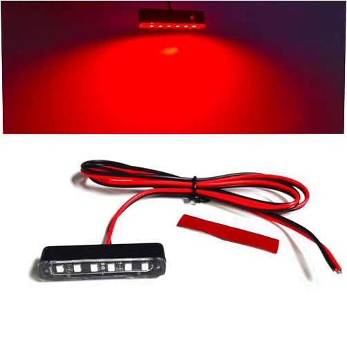 Kingshowstar Waterproof Plate Light with 6 Red LED, License Plate Light Backup Light Tail Brake Light for Motorcycle Bike ATV Car RV SUV