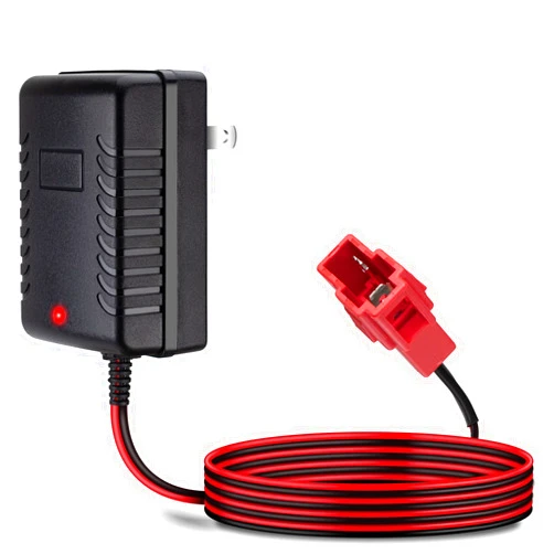 Venshun 6V Kids Ride On Car Charger 6 Volt Battery Charger for BMX X6 Kid TRAX Disney GMC Dinsney Wal-Mart Moto ATV Quad Power Wheels Charger Ride-On Toys Red Square Plug