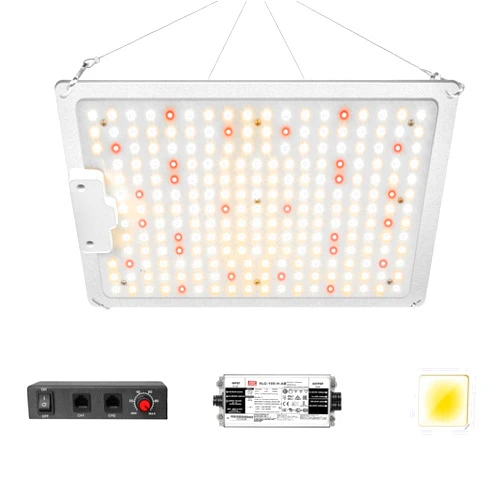 iPower 1100W LED Grow Light, Full Spectrum Plant Lamp with Samsung 301B Diodes and MeanWell Driver Dimmable, for Indoor Hydroponic Seedling, Flower, Veg