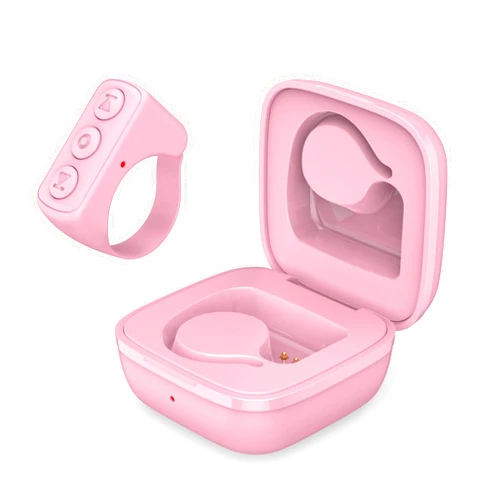 Vekesen Tiktok Scrolling Ring TikTok Remote Control Bluetooth Camera Video Recording Remote TIK Tok Scrolling Ring Page Turner for Kindle App (Not for Kindle Devices) (D01, Pink)