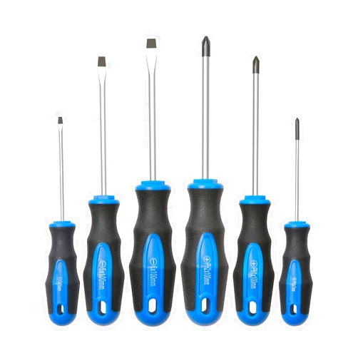 ROTATION 6PCS Magnetic Tip Screwdriver Set, 3 Phillips and 3 Flat, Professional Cushion Grip | 6-Piece Hand Tools Set