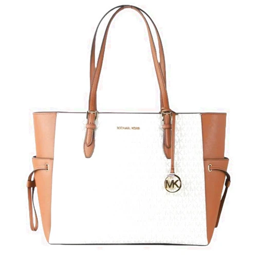 Michael Michael Kors Gilly Large Saffiano Leather Tote Bag Jet Set Drawstring Top Zip