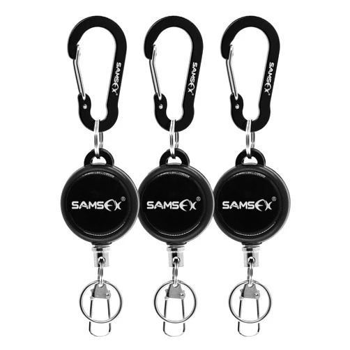 SAMSFX Fly Fishing Zinger Retractor for Anglers Vest Pack Tool Gear Assortment Combo 3pcs in Pack