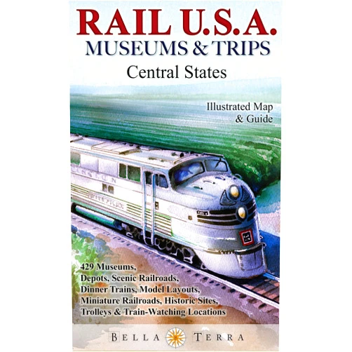 By Eric Riback (Author), Bella Stander (Editor), James Mann (Illustrator) & 0 more Rail USA Museums & Trips Guide & Map Central States 429 Train Rides, Heritage Railroads, Historic Depots, Railroad & Trolley Museums, Model Layouts, Train-Watching Locations & More!