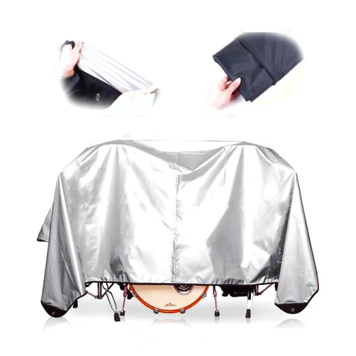 WESOLO 2023 NEW Drum Set Waterproof Dust Cover with Sewn-in Weighted Corners (Silver)