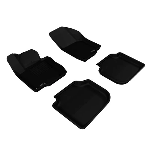 3D MAXpider L1VW05601509 Complete Set Custom Fit All-Weather Floor Mat for Select Volkswagen Passat Models - Kagu Rubber (Black)