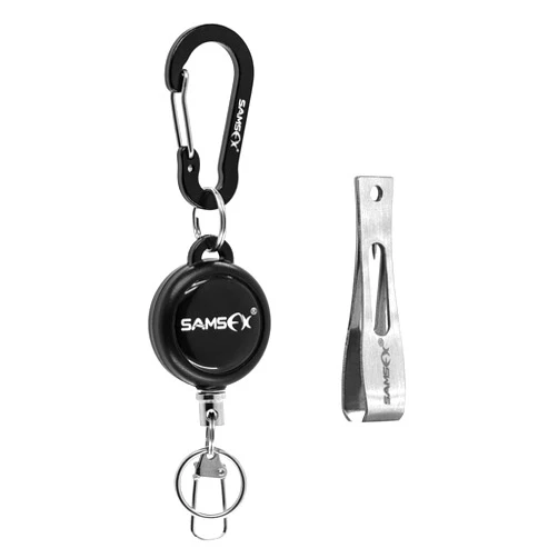 SAMSFX Fly Fishing Line Clippers Nippers Tools Combo with Retractor Zinger (Nippers with Carabiner and Retractor)