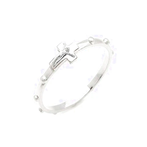 Religious Gift Catholic Unisex Rosary Ring with Crucifix Stainless Steel Catholic Beads Ring