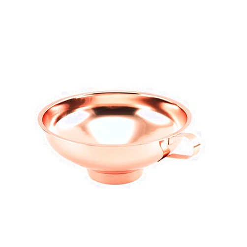CISHNOU Canning Funnel for Wide and Regular Jars, 1 PC Rose Gold Stainless Steel Canning Supplies Kitchen Funnel Mason Jar Funnel with Handle (L)