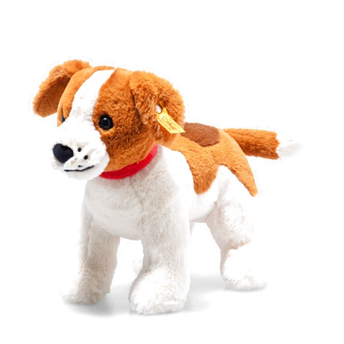 Steiff Snuffy Dog, Premium Dog Stuffed Animal, Dog Toys, Stuffed Dog, Dog Plush, Cute Plushies, Plushy Toy for Girls Boys and Kids, Soft Cuddly Friends (Rust/White, 11