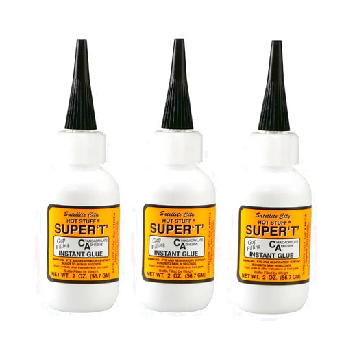 Satellite City Hot Stuff Super T Medium Instant CA Glue, 2oz HST-4 (Pack of 3)