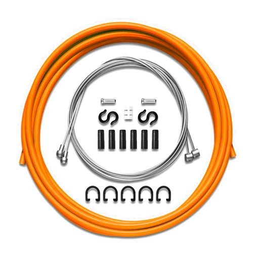 Corki Cycles Universal Standard Bike Brake Cable Housing Kit for Mountain Road Bike - Orange