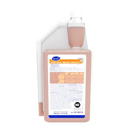 Diversey 101109755 Stride Citrus Neutral Cleaner, Commercial Floor Cleaner, Citrus Scent, AccuMix Concentrate, 32-Ounce