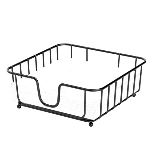GMFINE Napkin Holder for Table, Napkin Holders for Paper Napkins, Flat Metal Black Napkin Holders for Kitchen & Dining Table, 6.9