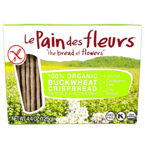 Le Pain Des Fleurs Organic Buckwheat Crispbread, 4.4 Ounce (Pack of 6)
