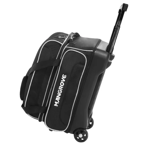 Mangrove 2 Ball Bowling Bag with Wheels, Double Bowling Bags 2 Ball Roller w/Separate Compartment for Bowling Shoes (Up To US Mens Size 15), Accessory Pocket & Retractable Handle Extends To 40