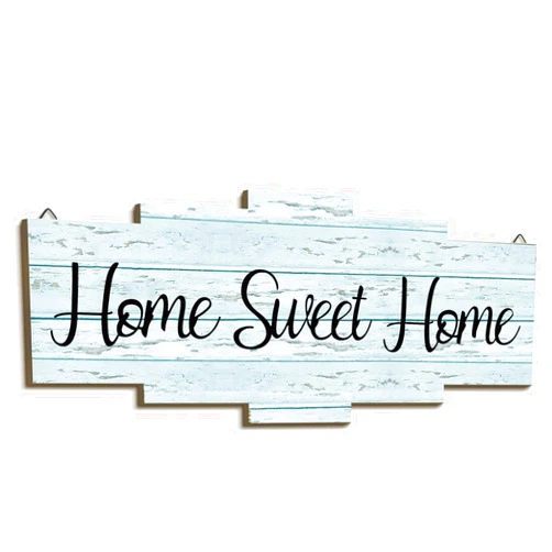 Jetec Home Sweet Home Sign, Rustic Wood Home Wall Decor, Large Farmhouse Home Sign Plaque Wall Hanging Wooden Sign for Bedroom, Living Room, Wall, Wedding Decor (Blue)