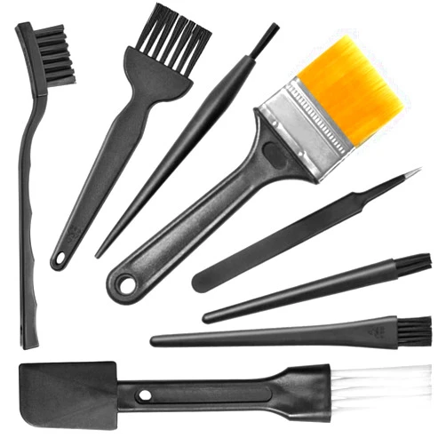 APBFH Small Portable Nylon Anti Static Brushes Electronics Computer Keyboard Laptop Cleaning Brush Kit (Black, Set of 8)