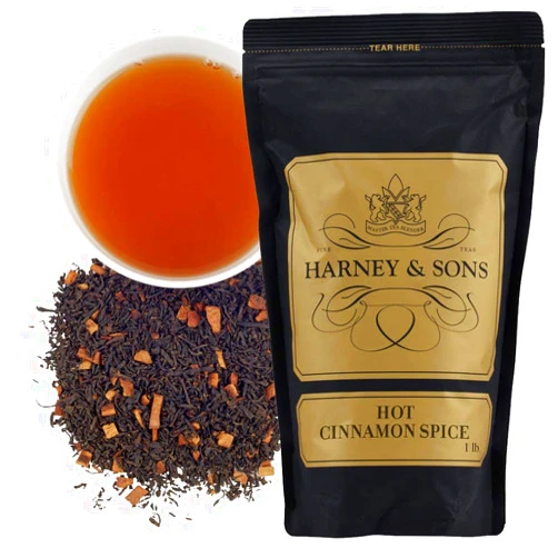 Harney & Sons Hot Cinnamon Spice Black Tea, with Orange Peel, Cinnamon, and Clove, 16 Oz (Pack of 1)