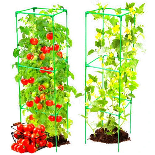 Warmfarm Pack 2 Tomato Trellis Plant Stand Made by Fiberglass Pole,47 Inches Heavy Duty Tomato Cages for Garden,Reusable Plant Support for Vegetable Garden, Vegetables, and Flowers