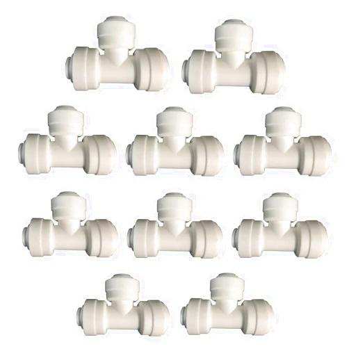 XINWOO Quick Connect Fittings for Water Tube RO Reverse Osmosis Filter -Tee 1/4