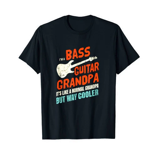 Gnarly Gator Shirts and Gifts Bass Player I'm A Bass Guitar Grandpa Bassist Guitarist T-Shirt