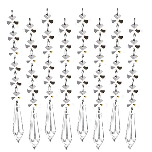 HOHIYA 30pc Hanging Crystals for Centerpieces Acrylic Chandelier Replacement Garland Gem Beads Strands Prism Decorative Decorations Wedding Party Manzanita Centerpiece Christmas Tree Ornament Clear
