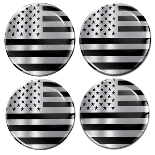 BiomarLabs 70mm Stickers American Star USA United States America Flag Silver A 10970