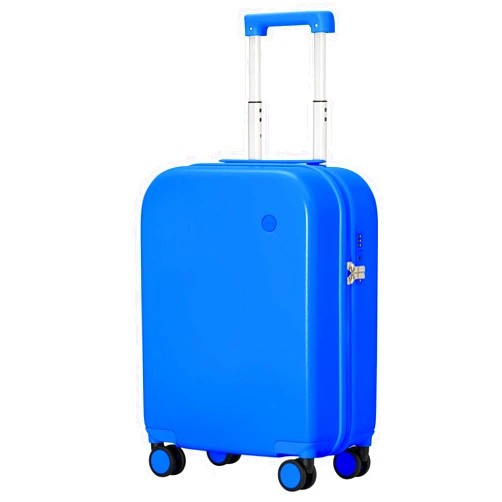 mixi Carry on Luggage, 20'' Suitcase Spinner Wheels Luggage Hardshell Lightweight Rolling Suitcases PC with Cover & TSA Lock for Business Travel, Klein Blue