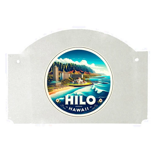 R and R Imports Hilo Hawaii Souvenir Home Decoration Wood sign flat with string