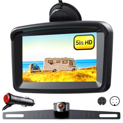 Xroose Backup Camera Ease-Setup for Cars: 5-inch HD 1080P Rear View Camera Real Time Image - Waterproof Reverse Camera for Van SUV Truck S3