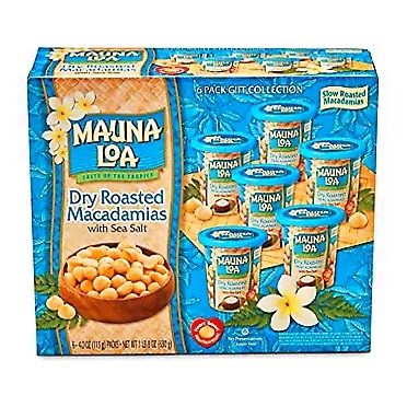 Mauna Loa Macadamia Nut Corp Mauna Loa Dry Roasted Macadamia Nuts 4.0oz Tin Can (Pack of 6) 4.5oz Can (Pack of 6)