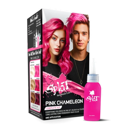 Splat | Complete Kit | Hair Dye | Semi-Permanent | Long Lasting | Vegan and Cruelty-Free (Pink Chameleon)