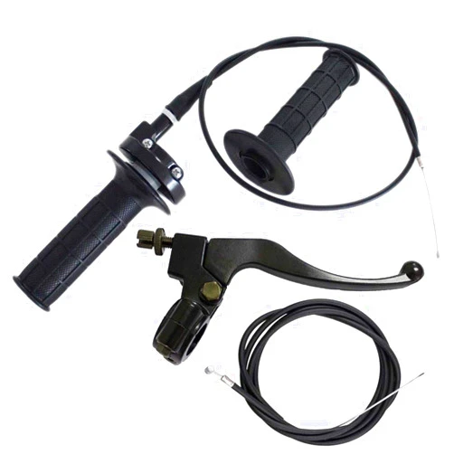 LIYYOO Throttle Cable, Twist Throttle, Right Brake Lever and Handle,Brake Cable, for Mini Bike XR80 XR100 CRF70 CRF80 CRF100 Pit Dirt Motor Bike,Mb165 Mb200 196cc 200cc 5.5hp 6.5hp Bike