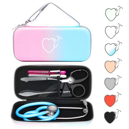 Yinke Stethoscope Case for 3M Littmann Classic III, Lightweight II S.E, MDF Acoustica Deluxe, Cardiology IV Stethoscopes -Extra Room Medical Scissors Reflex Hammer Penlight, Ideal Gift Nurse Doctor