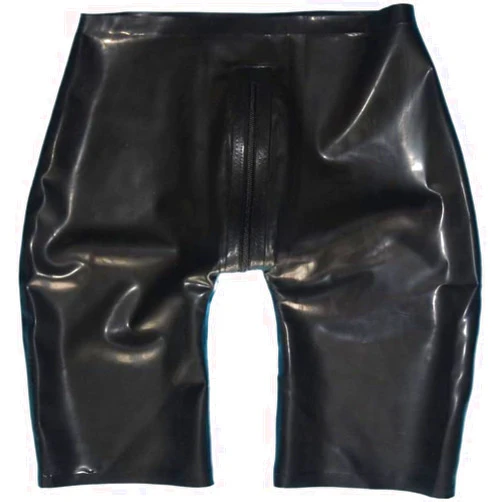 ANTIY Handmade Men Rubber Trousers Latex Shorts for Men with Way Crotch Zippers Long Leg Pants,Custom Color,XX-Large