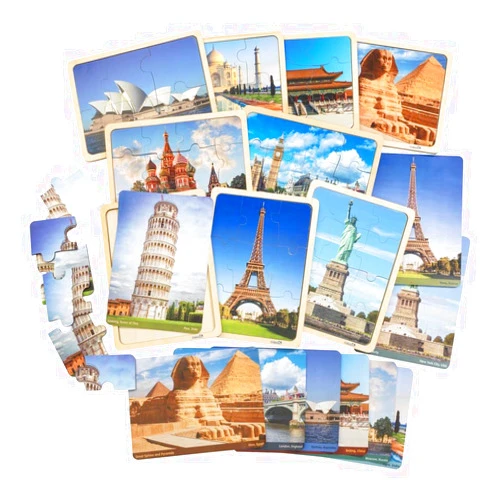 Excellerations Photo-Real World Heritage Sites Puzzles and Posters - Set of 9 Each