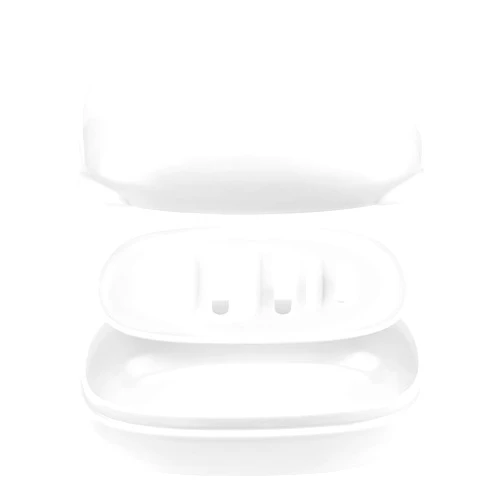 Nophike Soap Holder with Lid 1 Pack，Travel Soap Container with Removable Draining Layer.Soap Dish for Home, Camping, Travel，Fashion Soap Box (White)