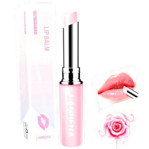 MIESCHER Rose Lip Balm Long-lasting Moisturizing Nourishing Lips Lip Care Daily Use Natural Extract Reduce Fine Lines Relieve Dryness Protect Lip Skin Lip Balm (Rose)