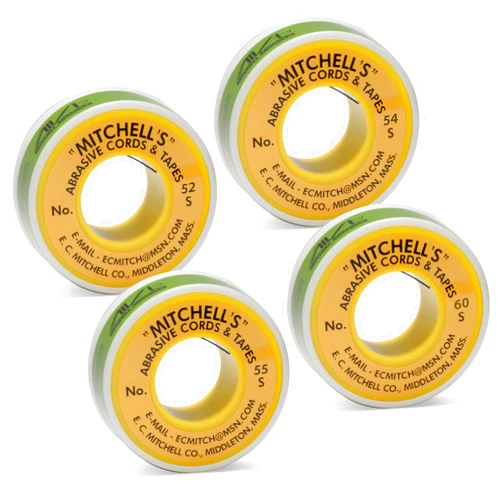 StewMac Mitchell Abrasive Cord, Set of 4 Grits, 12-Foot Rolls