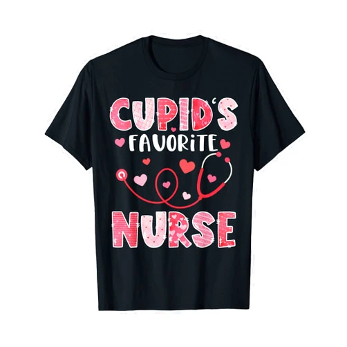 Perk Cupid's Favorite Nurse Valentine's Day T-Shirt