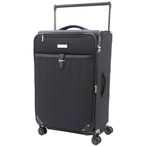 M&A Encore Wide Trolley Spinner Luggage with TSA Lock, Black, Carry-On 20-Inch