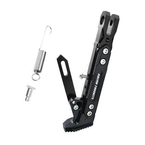 GWH Motorcycle Universal Kickstand Adjustable Modified CNC Aluminum Alloy Adjustable Tripod Holder Kickstand Foot Side Support Stand Motor Scooter Motorbike Motocross Electric Dit Pit Bike （Red) (Black)