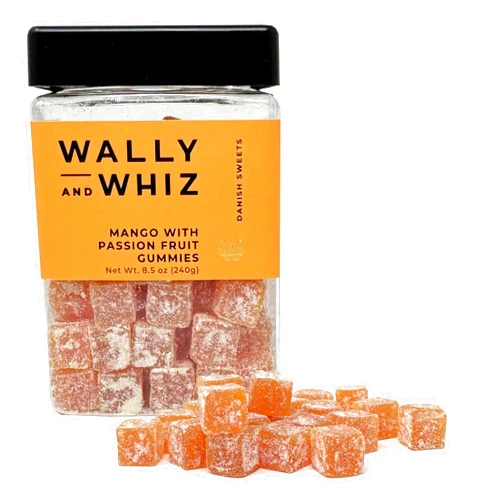 Wally And Whiz Wally & Whiz Danish Gummy Candy Mango with Passion Fruit Vegan Gummy Candy, Gluten-Free Gummies 8.5 Ounce