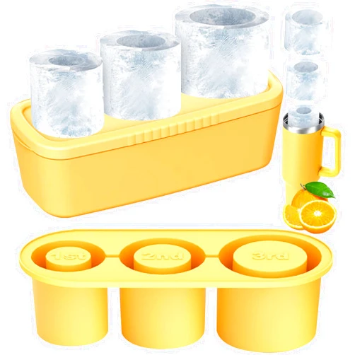 DOGITY Ice Cube Tray for Stanley Cup,Ice Molds for Stanley Cup Accessories,Silicone Ice Cube Molds with Lid and bin for Stanley 20oz 30oz 40oz Tumbler Cup,3 Sizes Silicone Ice Cube Mold for Ice Drink