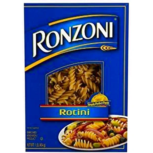 Ronzoni Rotini Enriched Macaroni Non GMO 16 Oz. Pack Of 3.